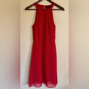 Trendyol| Red & Black Polka Dot Halter Midi Chiffon Dress Sz 4/36